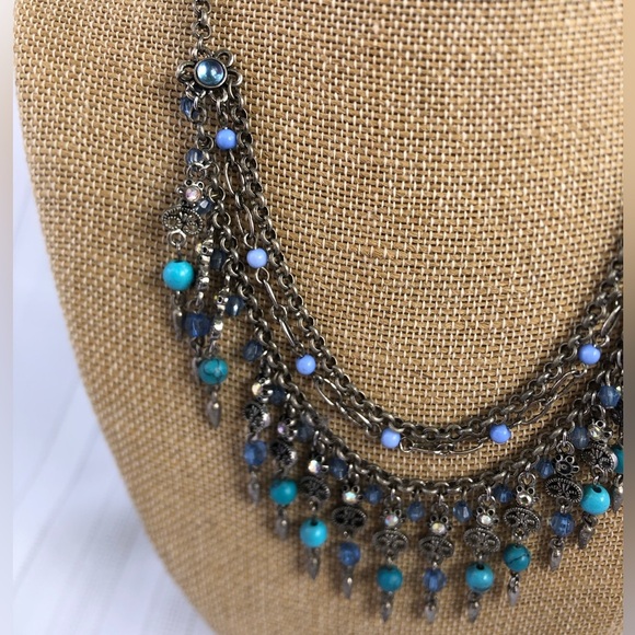 Vtg Multi-Layered Bib Necklace - Picture 2 of 10